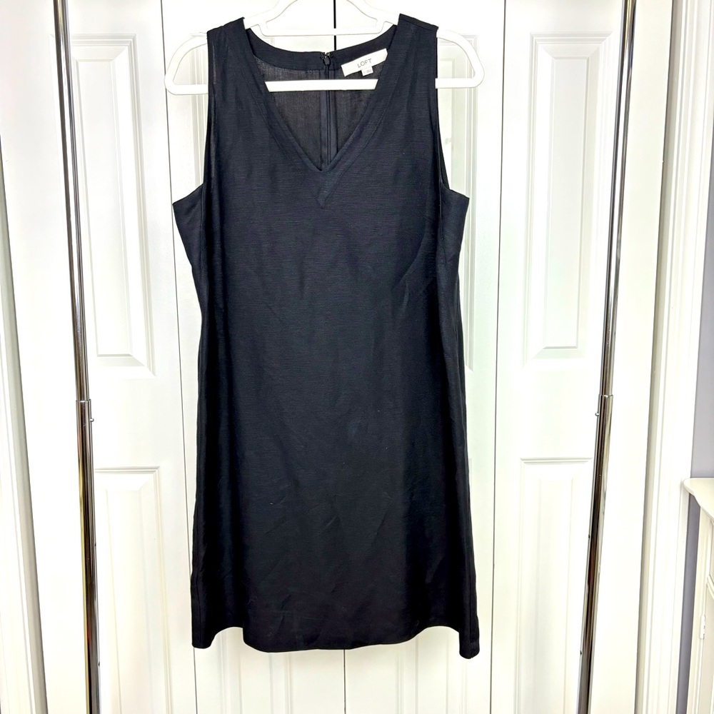 LOFT Black Linen Dresss
